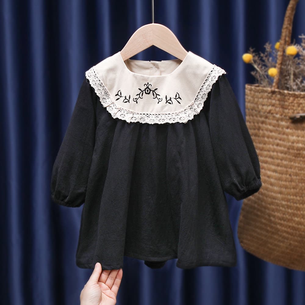 Pink House Dress Spring and Autumn New Korean Style Baby Girl Mid-Length Princess Dress Toddler Fashionable Children's Clothing
