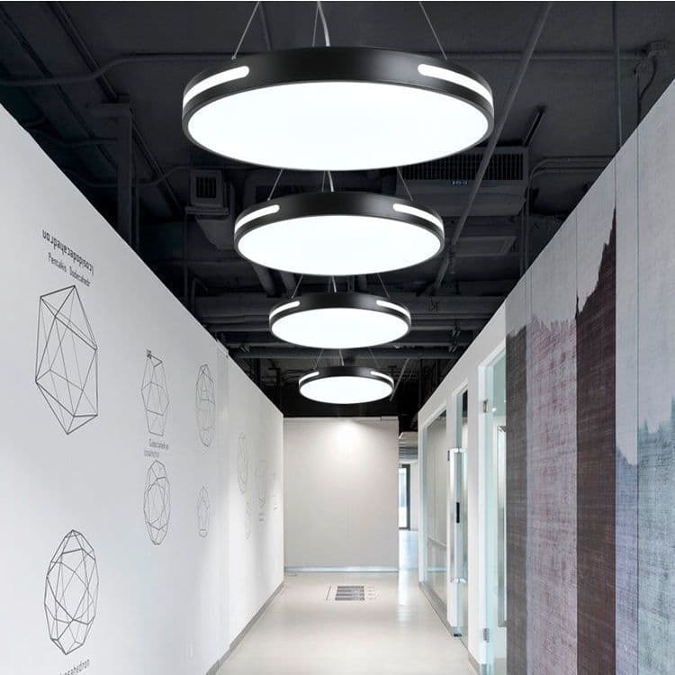 LED round chandelier restaurant office hairdressing shop classroom live broadcast room chess and card room simple square chandelier