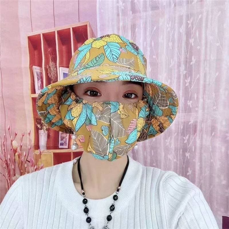 New hat, tea hat, mask, integrated sun protection, summer farm work shawl, sun hat, cycling outdoor protection
