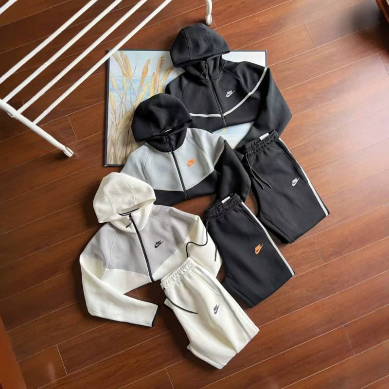 Overseas Cross-border Windwalker Europe & USA Reflective Stripe Set Printed Star Couple Hooded Sportswear Set