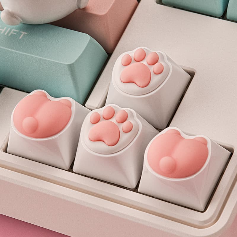 Creative Silicone Cat Butt Keycap Pink Cat Claw Keycap Mechanical Keyboard Single Girly Heart Computer Peripheral Accessories