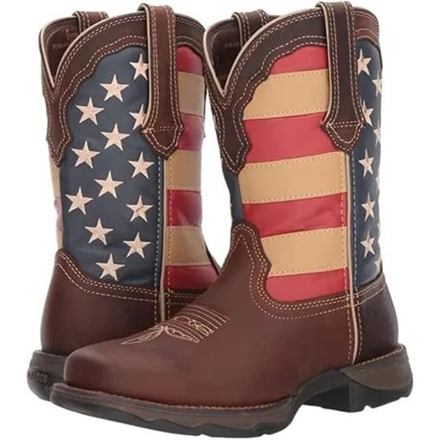 2022 European and American cross-border 38-48 large size thick heel medium heel sleeve retro splicing western cowboy boots men's boots X469