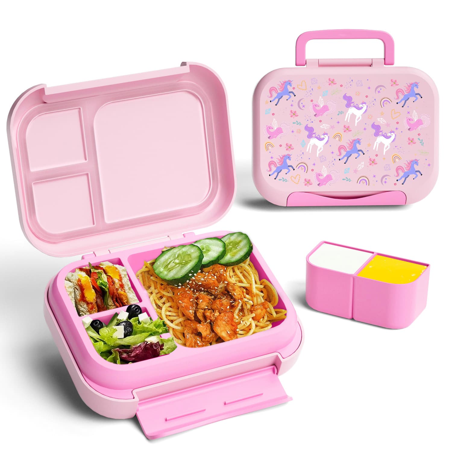 Food-grade plastic lunch box, microwave-safe, cartoon portable lunch box for kids, student bento box