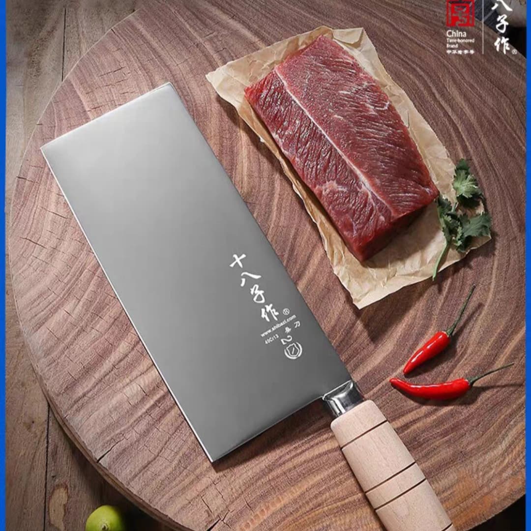 Yangjiang Shibazi Kitchen Knife Forged Mulberry Knife Chef Professional Slicing Knife Hotel Commercial Kitchen Knife Sharp Blade