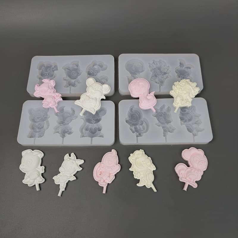 Chinese Zodiac Rat Ox Tiger Rabbit Dragon Snake Horse Goat Monkey Rooster Dog Pig Homemade Chocolate Lollipop Food Baking Mold