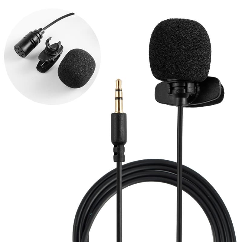 Mini Condenser Microphone Clip-on Lapel Mic for Amplifier Sound Card Teaching Lecture Tour Guide Interview Headset