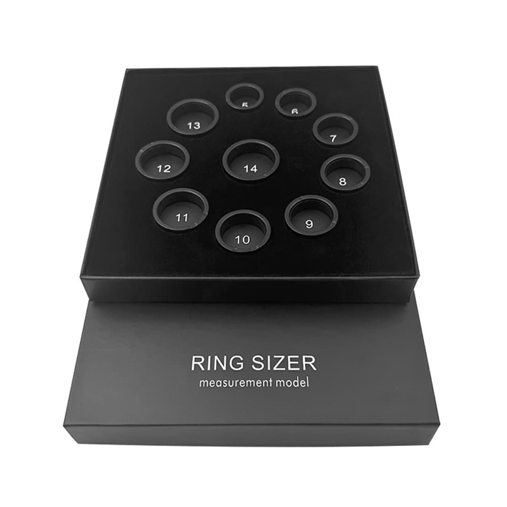 New cross-border smart ring that measures finger size. Factory direct sales, accurate unisex black finger mold box.