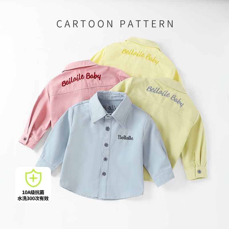 Casual Kids Shirt Newborn Baby Long Sleeve Solid Color Shirt Boys Girls Tops Spring Autumn