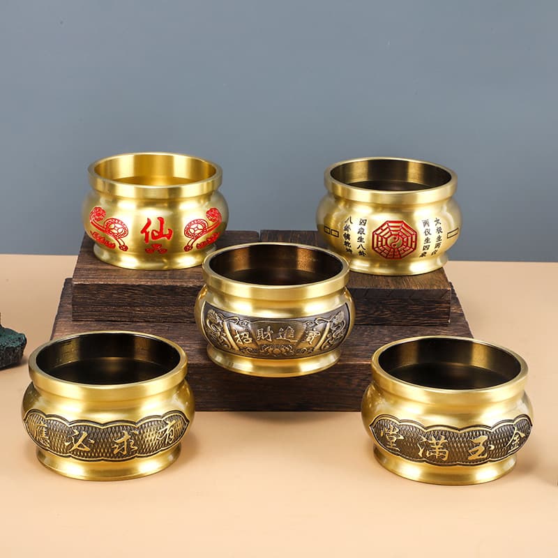Brass Incense Burner Decoration for Home Indoor Use, Buddha Incense Burner, Heart Sutra Incense Burner, Aromatherapy Burner, Copper Craft Ornament