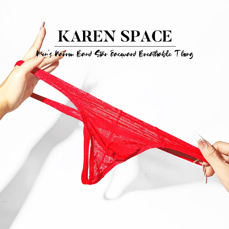 New Men's G-String Underwear Star Mesh Sheer Sexy Single Thong Men's Bikini Pure Desire Style