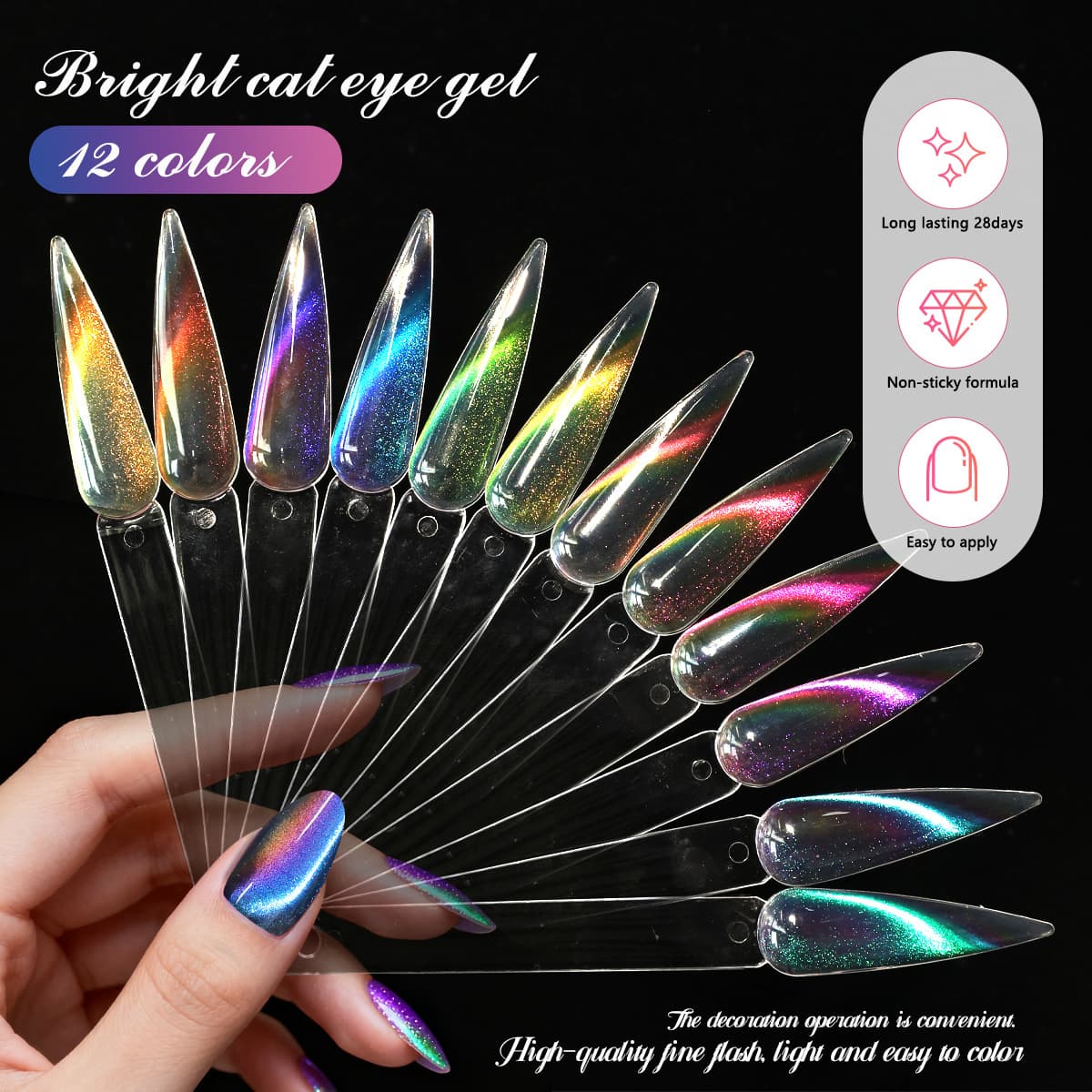Cross-border Dream Cloud Diamond Firework Cat Eye Gel Polish with Neon Light Cat Eye Glitter Meteor Nail Gel Polish Wholesale