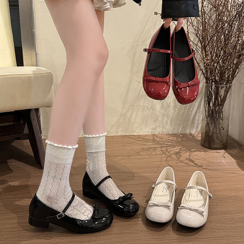 French-style Mary Jane Shoes for Women 2026 Spring/Summer Bow Ballet Flats Elegant Casual Flat Shoes
