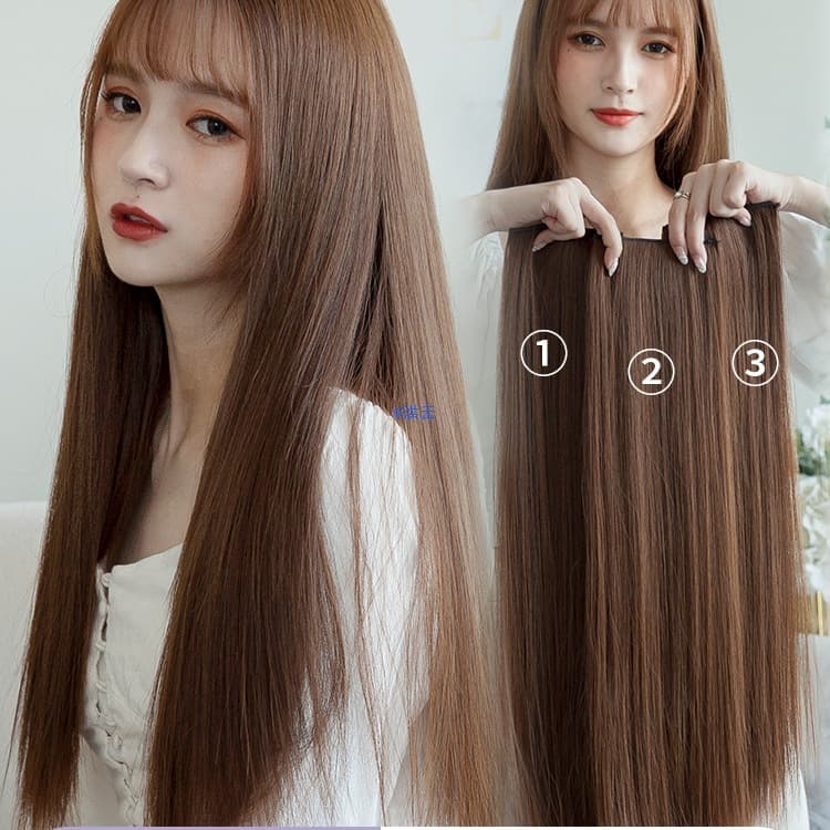 Women's Long Wig Hair Toppers for Volume, Straight Hair Toppers, One-Piece Seamless Self-Application