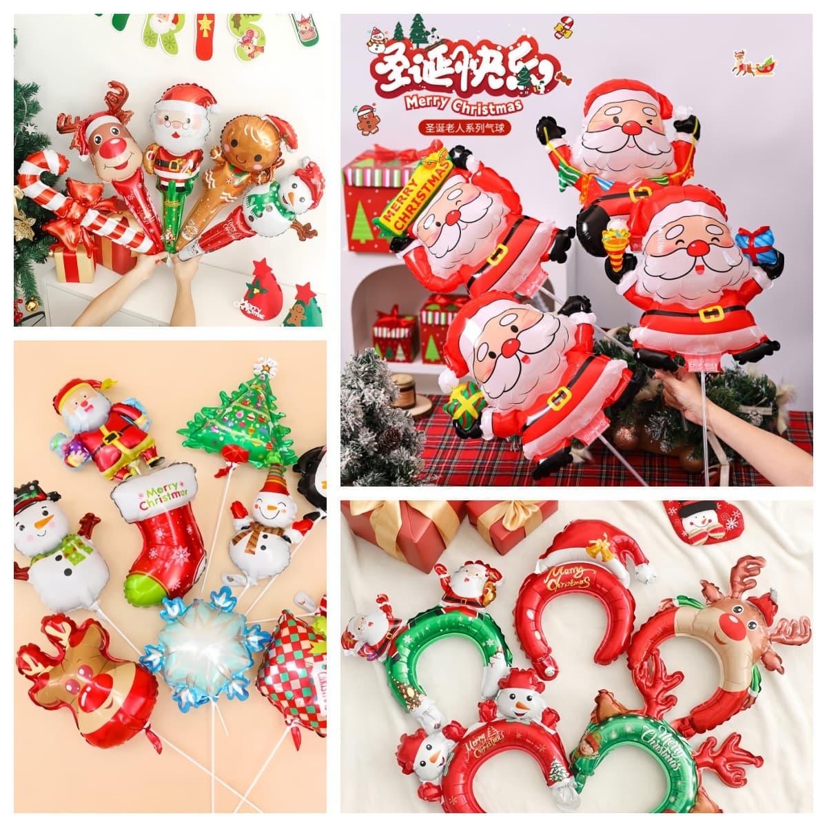 Christmas Mini Stick Headband Balloon Decoration Small Gift Activity Prop Festival Atmosphere Decor