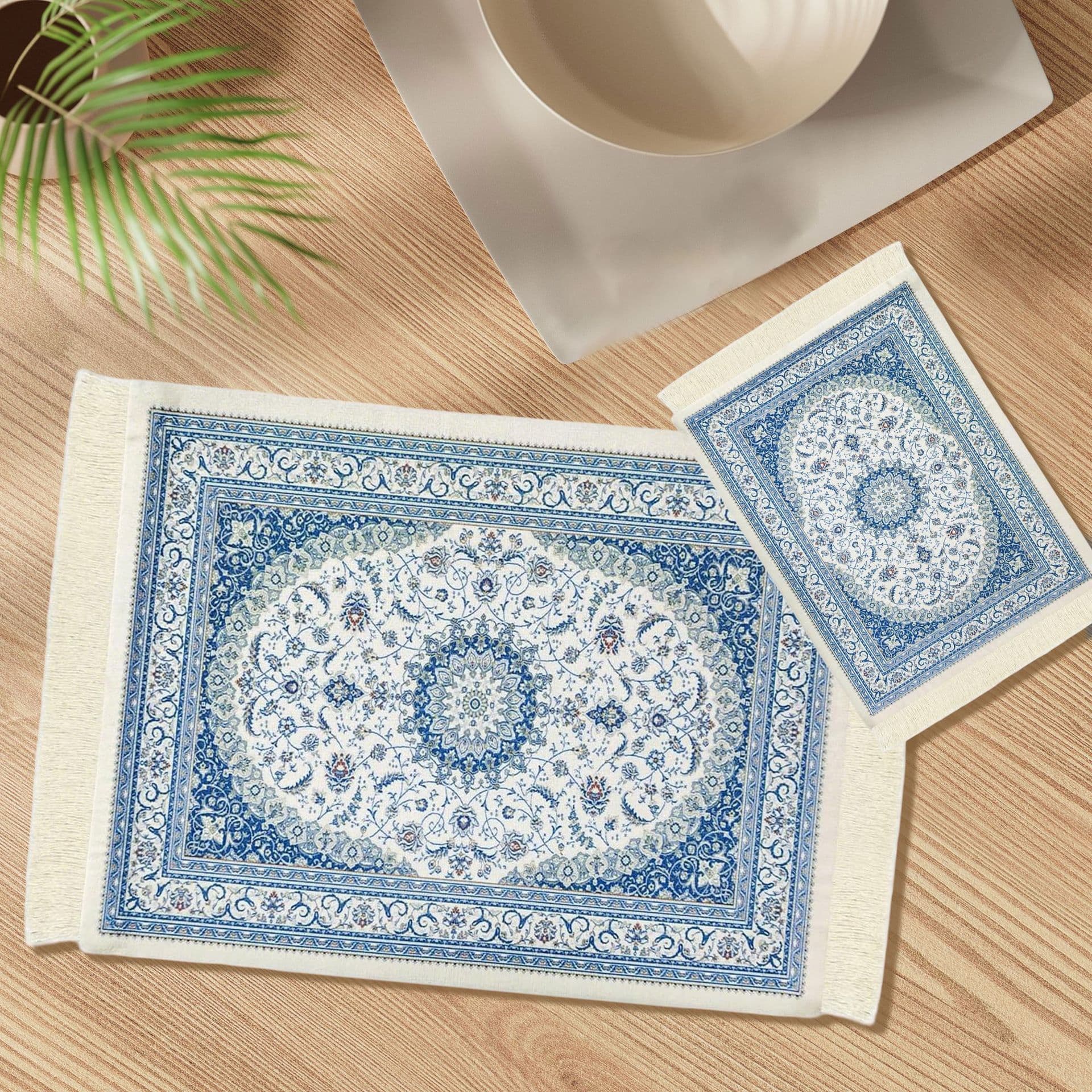Square Mouse Pad Bohemian Style Fringe Mat Vintage Creative Home Decorative Pad Non-Slip Heat Insulation Coaster