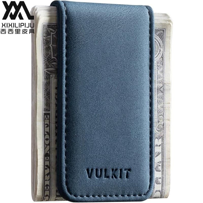 European and American Export Men's Genuine Leather Premium Practical Dollar Clip Vintage Mini Magnetic Convenient Money Clip
