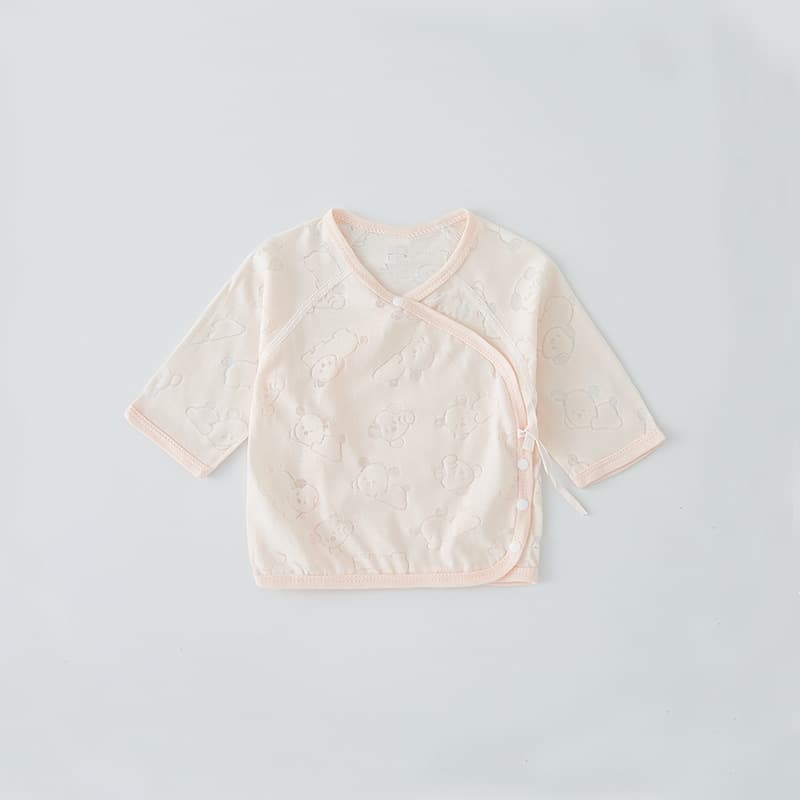 Baby Newborn Infant Bodysuit Summer Cool Thin Style 0-3 Months 6 Newborn Baby Tie Long Sleeve Top Full