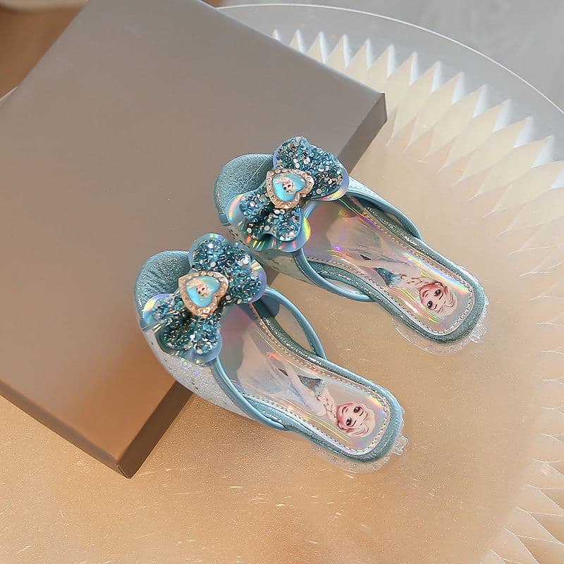 [Hot Selling Item] Girls' Sandals Elsa Princess Shoes 2025 Summer New Style Medium and Large Children's Sandals Blue