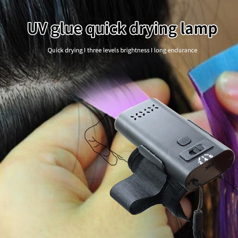 UV Hair Extension Lamp, UV Purple Light Hair Extension Lamp, Wrist Strap UV Glue Quick-Dry Hair Extension Curing Lamp