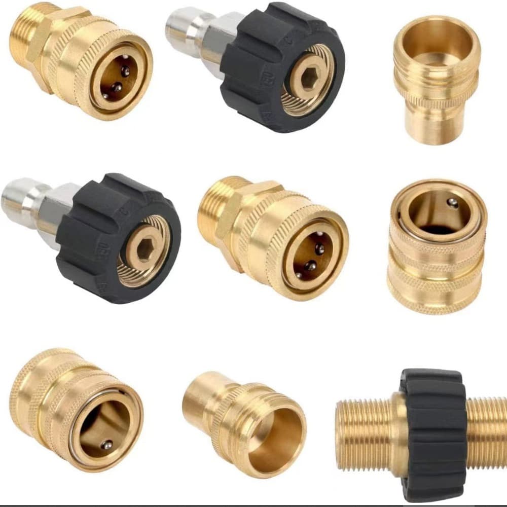 Cleaning machine water outlet copper connector hose water gun conversion quick connector anti-tangle stainless steel internal and external thread copper quick connector