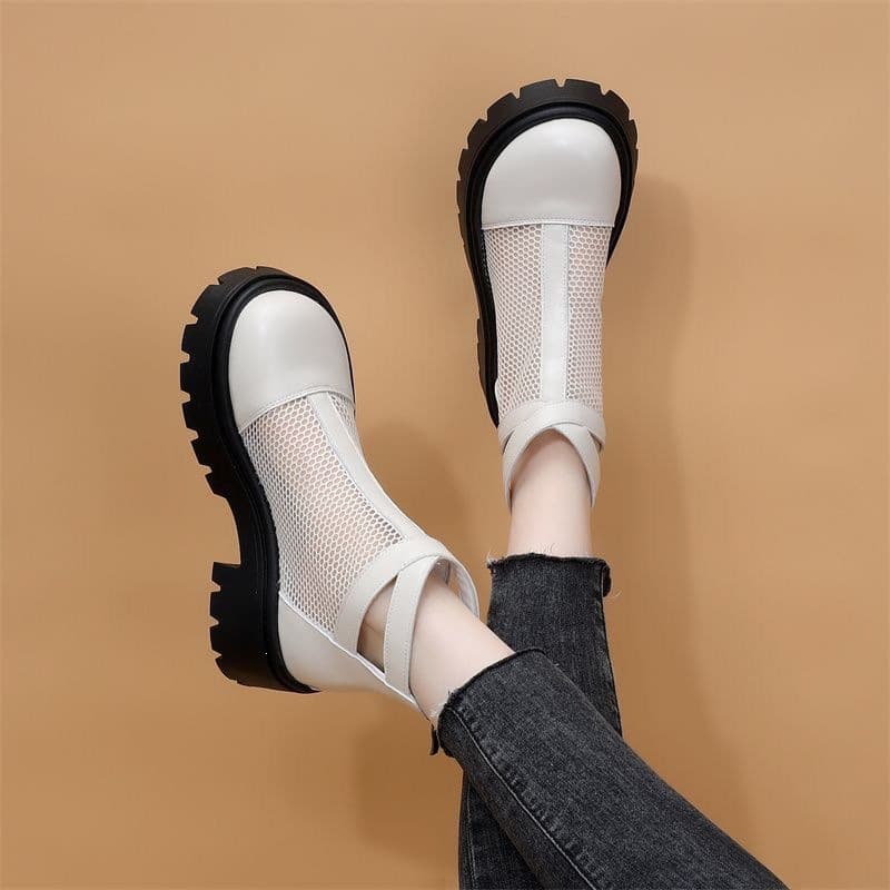 Thick Sole Mesh Martin Boots Women's 2026 Summer Thin Style New Hollow Mesh Short Boots