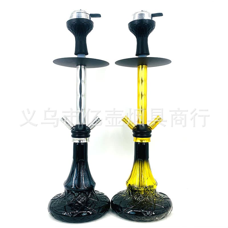 Cross-Border Hot Selling Double-Tube Hookah Premium Rocket Hookah Accessories Full Set Metal Aluminum Alloy Hookah