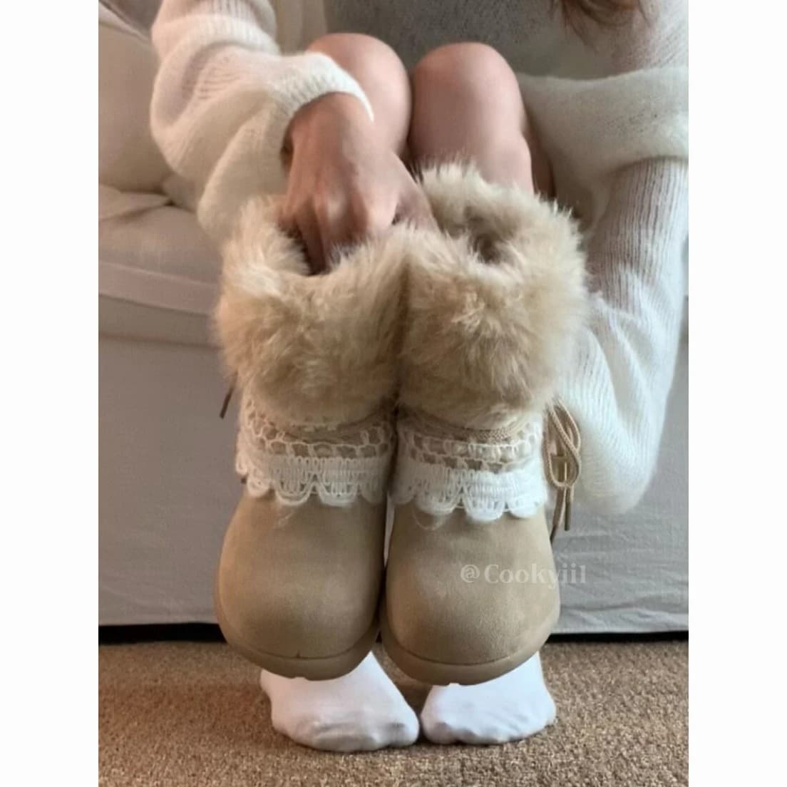 Y2K Style ~ Thick Sole Fleece-Lined Warm Winter Snow Boots for Women 2025 Fall/Winter New Northeast Cotton Shoes for Women