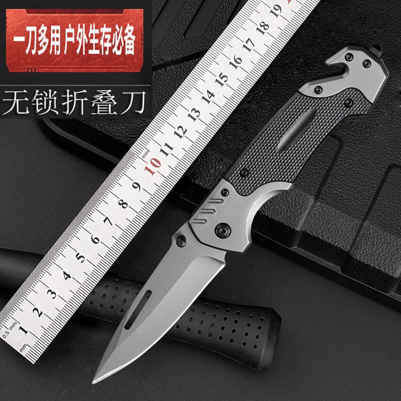 Outdoor Multi-functional Camping Self-defense Folding Knife, High Hardness Stainless Steel Sharp Fruit Knife, Portable Pocket Knife
