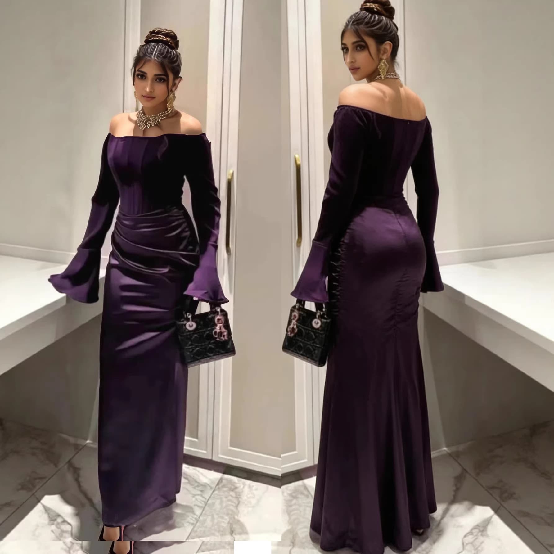 European and American Foreign Trade Women's Fashion New Style Strapless Wedding Dress, Light Luxury Engagement and Wedding Evening Gown with a Trailing Hem