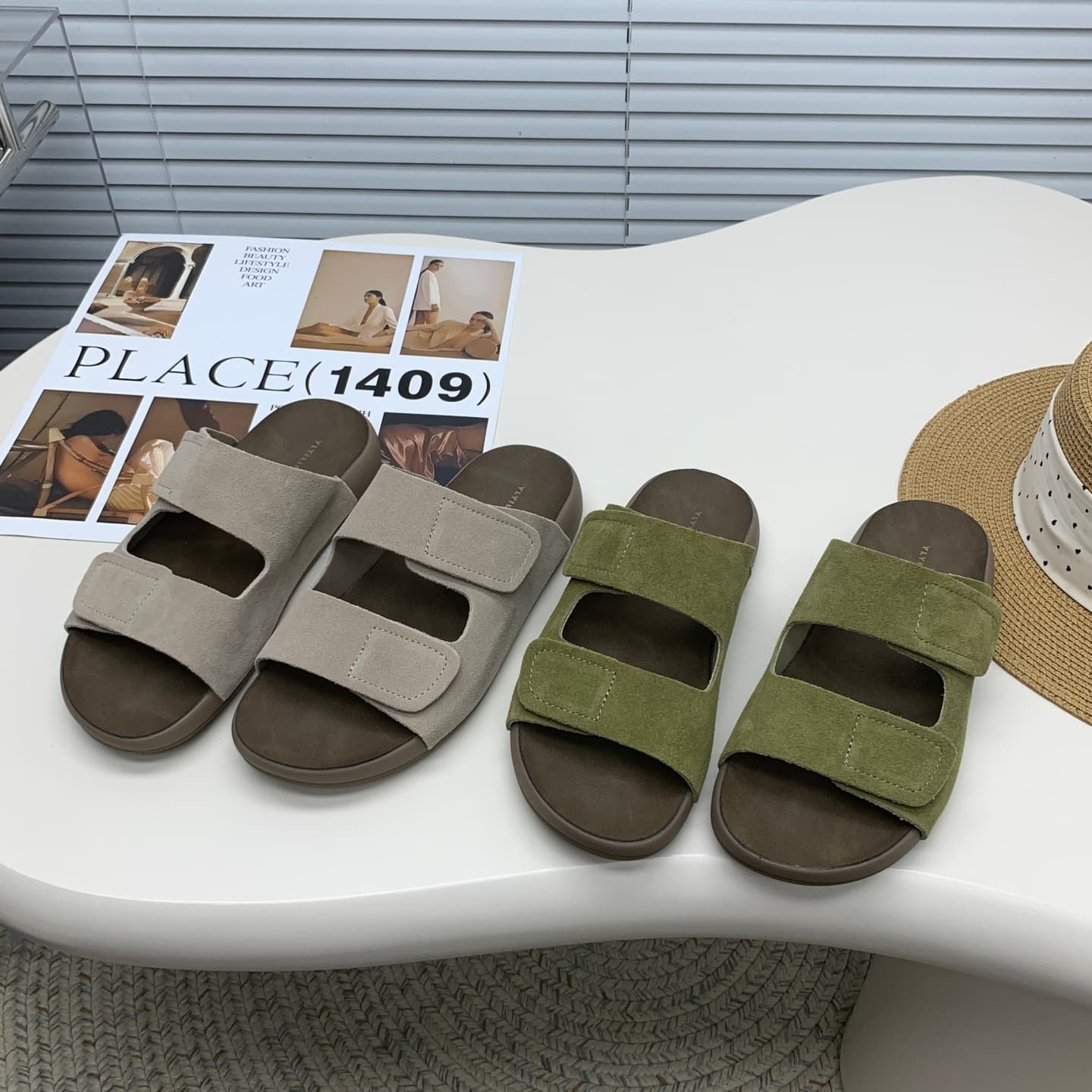 Leather Edition~ Retro Velcro Birkenstock Sandals for Women, Summer Outdoor Fashion New Style, Soft Sole Beach One-Strap Sandals
