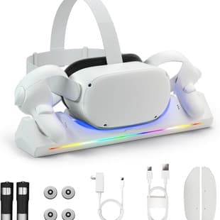 Cross-border Q06 Charging Dock for Meta Quest 2 Colorful VR Game Controller Magnetic Fast Charging Station