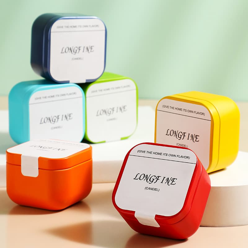 Colorful sugar cube jar aromatherapy candle soy wax handmade fragrance essential oil aromatherapy portable installation home bedroom holder