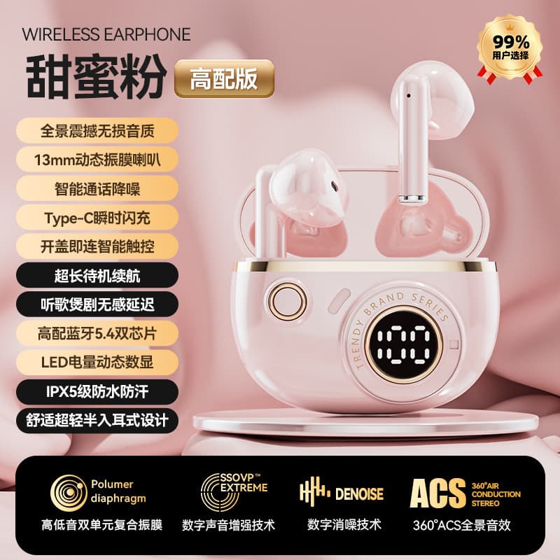 2026 New Wireless Bluetooth Earphones with Long Battery Life and Noise Reduction, Compatible with HarmonyOS, Android, and Apple Phones