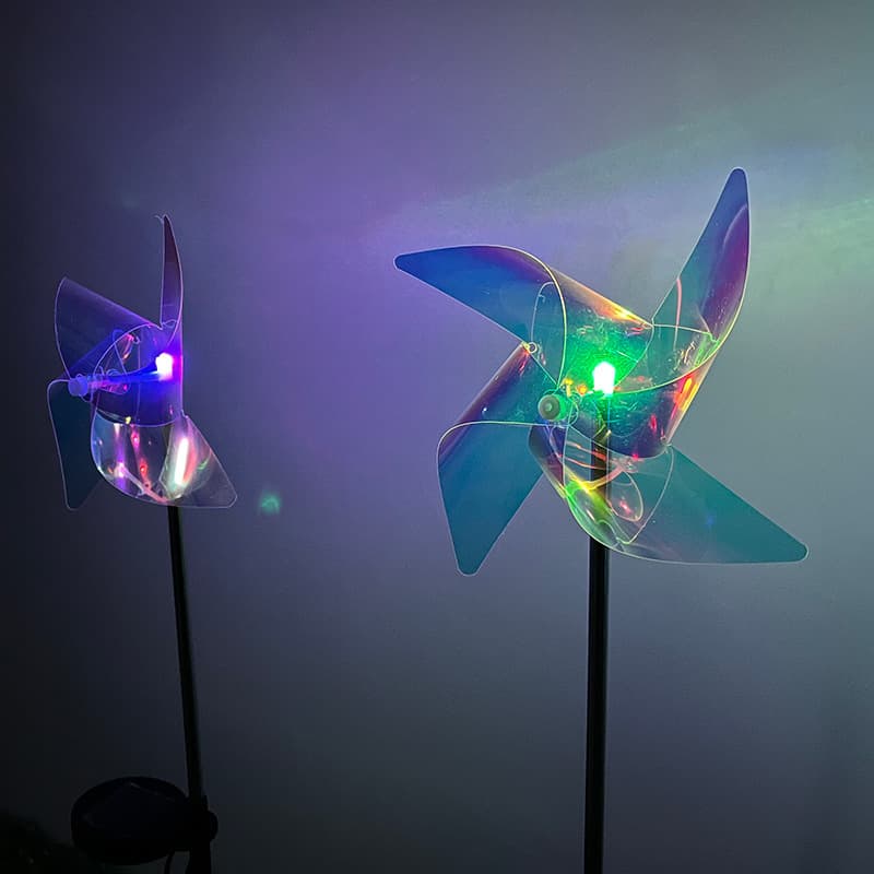 New Solar Windmill Stake Light LED Outdoor Garden Decoration Lawn Light Wind-Driven Spinning Solar Windmill