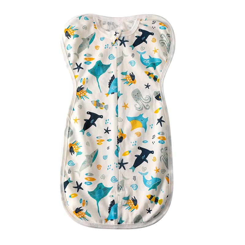 Baby Surrender Sleeping Bag, Newborn Swaddle Blanket, Anti-Kick Blanket, Air Conditioning, Pure Cotton, Startle Relief Zipper