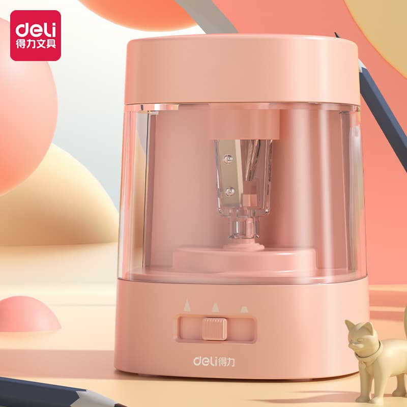 Deli Electric Pencil Sharpener Children's Fully Automatic Pencil Sharpener Dual Power Supply Thickness Adjustable Pencil Sharpener Stationery Wholesale