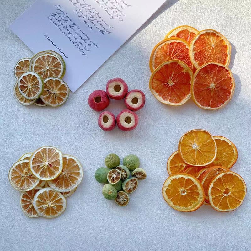Lemon Slices Orange Slices Aromatherapy Dried Flowers Glass Cover Material Dried Lemon Christmas Wreath Creative Handmade DIY Candles
