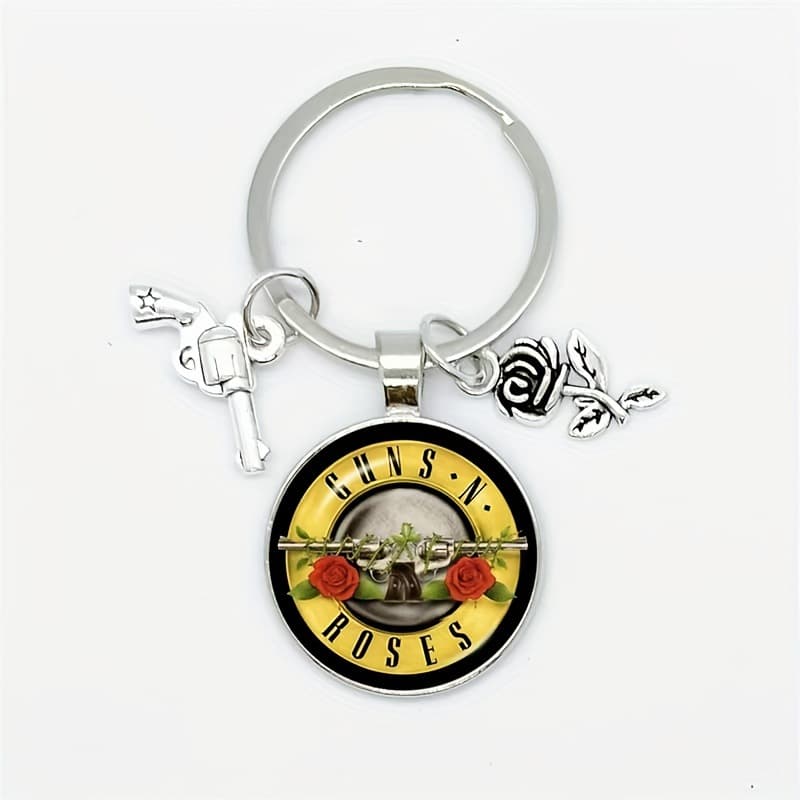 Guns N Roses Keychain Rock Band Time Gem Keychain Guns N Roses Band Pendant