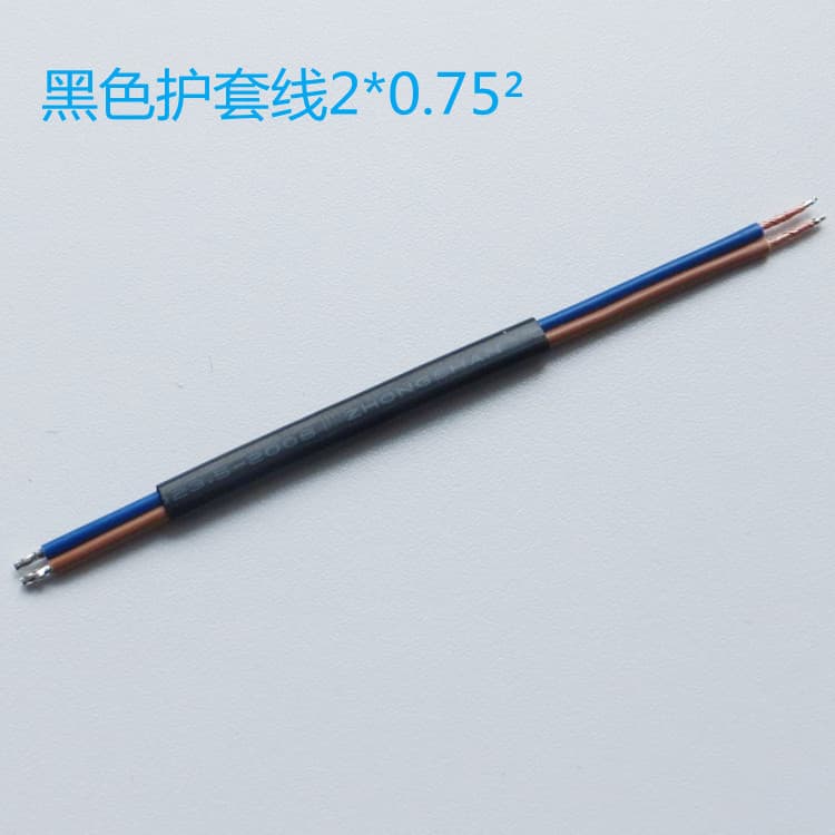 Black Sheathed Cables 2*0.75 mm² 3C Certified Wires, Lamp Connection Cords, L=120MM Length Power Cords