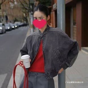 2 spring/autumn AD same style new Chinese-style loose denim jacket for women, ladies' athletic short jacket, drop shipping