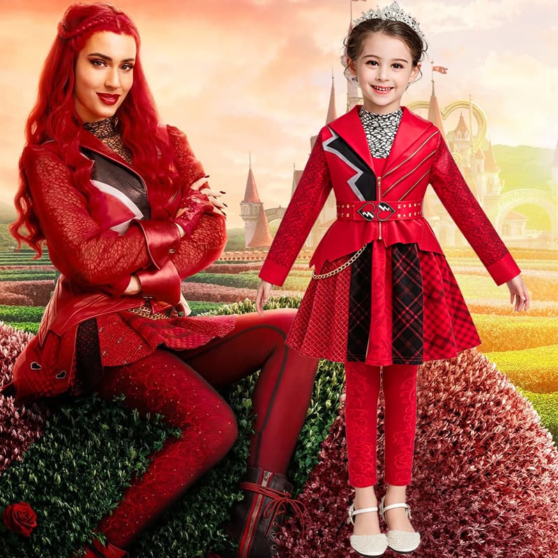 Little Red Descendants 5 Starlight Successor Foreign Trade Halloween Children's Dress Performance Costume Red Suit