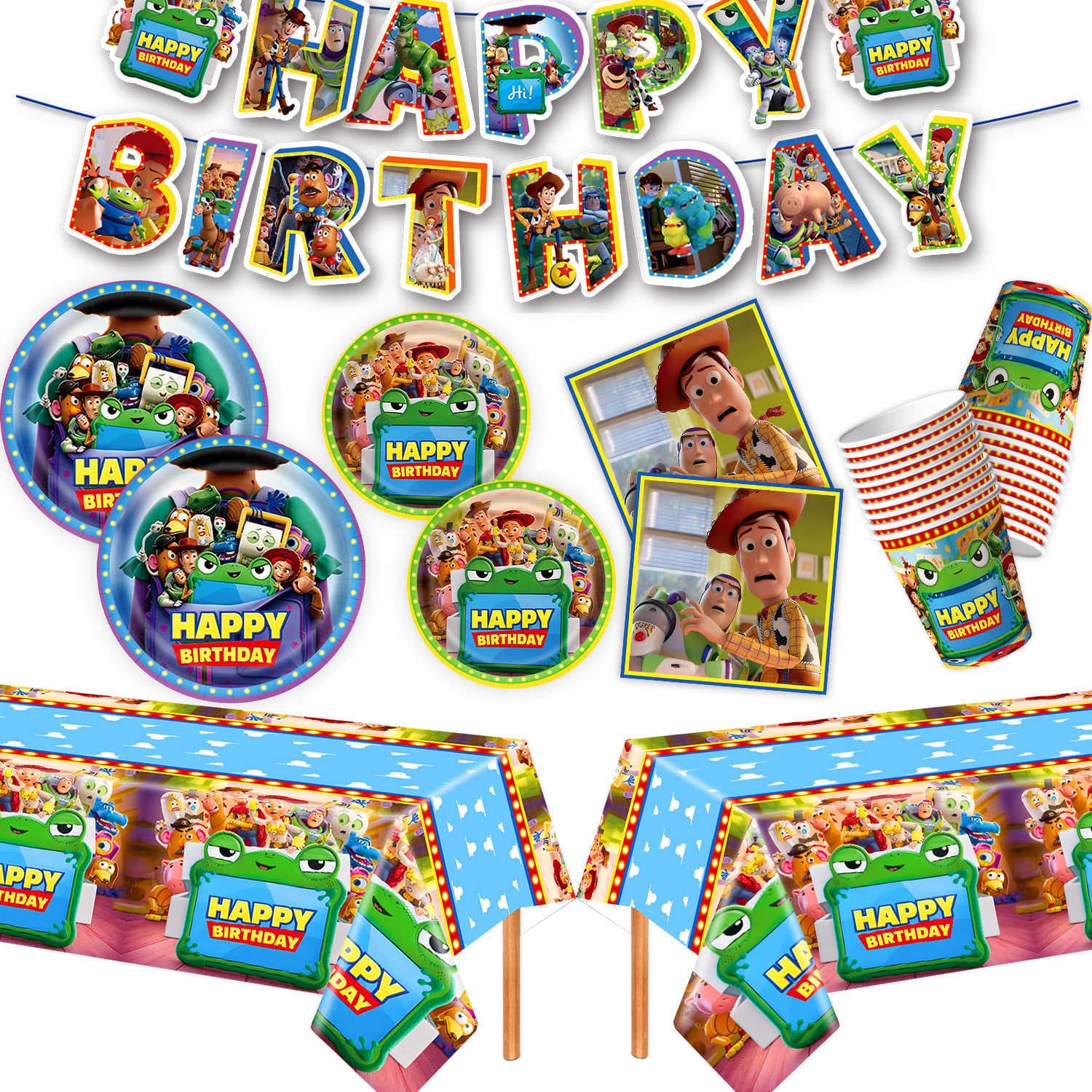 New cartoon Toy Story 5 theme birthday party tableware paper plates paper cups paper towels banner pull flag supplies
