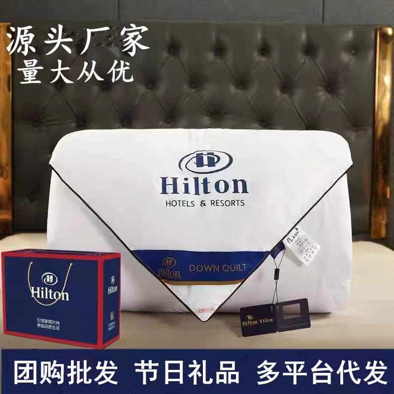 Hilton Hotel Silk Cotton Duvet Summer Gift Quilt Boxed Air Conditioning Quilt Spring/Autumn Cotton Blanket Four-Season Duvet Core Wholesale