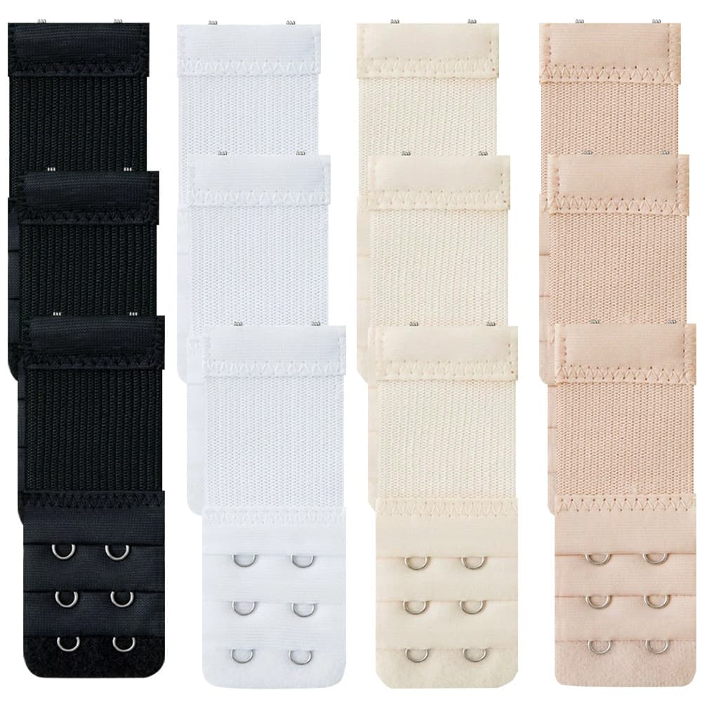 Cross-Border 12Pcs Underwear Extension Buckle Three Rows Two Buckles Women's Soft Comfortable Elastic Bra Strap Extender