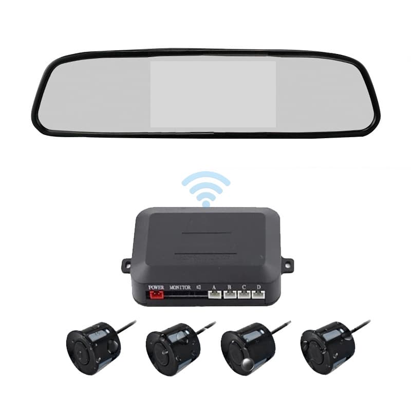Car rearview mirror wireless reversing radar car 22 probe sensor LED rearview mirror reversing blind spot radar