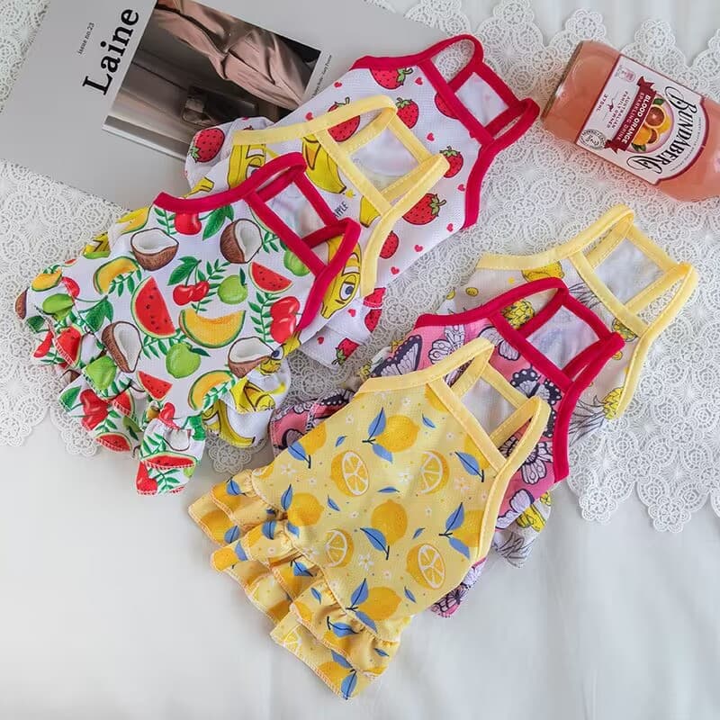 Dog Sling Dress Skirt Teddy Bear Bomei Small Dog Cat Summer Dress Pet Thin Clothes