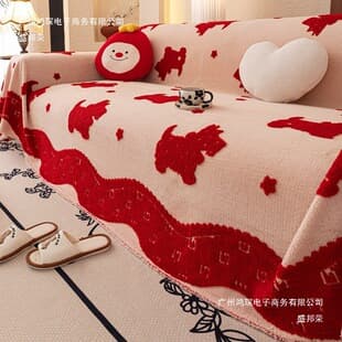 Factory Direct Cartoon Style FKM Plush Fleece Sofa Cover Throw Blanket Winter Thick Flannel Full Coverage