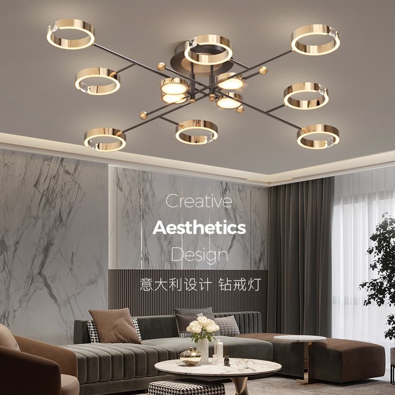 Zhongshan Factory Guzhen Showroom Luxury Pendant Lamp Post-Modern Living Room Light 2023 New Modern Minimalist Large