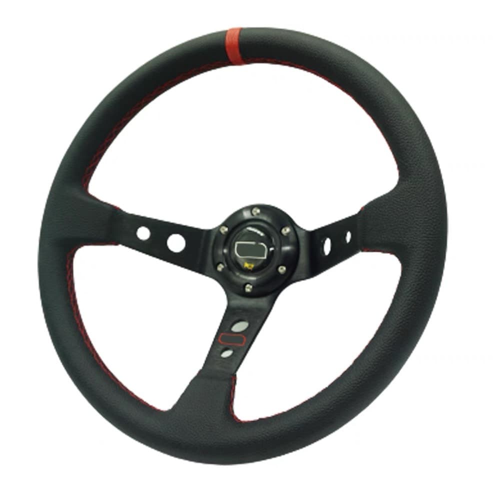 Matte Suede Leather Deep Dish Racing Steering Wheel, Sturdy, Thickened, 14-Inch