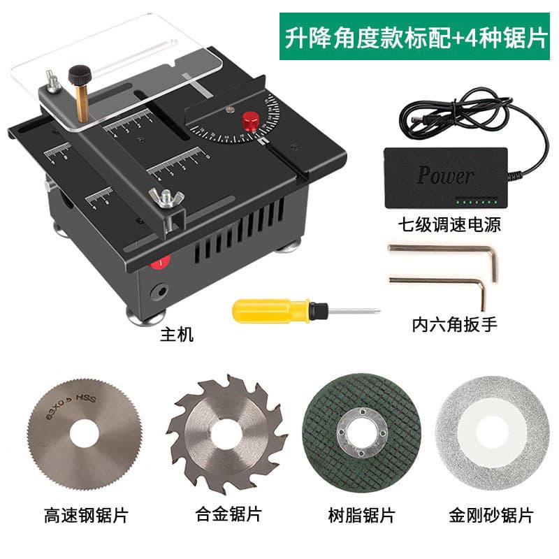 Cross-border Lifting Mini Table Saw 2-inch Woodworking Aluminum Alloy Mini Electric Saw Small Benchtop Cutting Machine